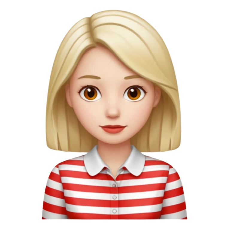 woman with red Striped Shirt not a t shirt sticker