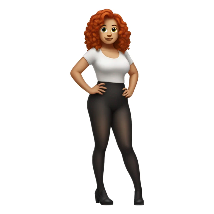 Curvy redhead in tights sfw sticker
