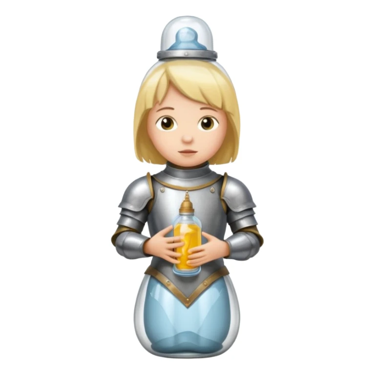 Jeanne d’arc en armure médiévale en enfermée dans un biberon  sticker
