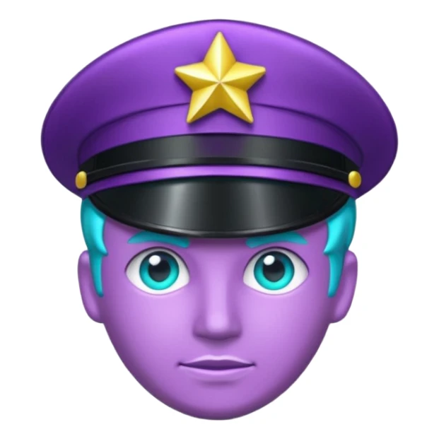 glitter purple and cian pin officer sticker