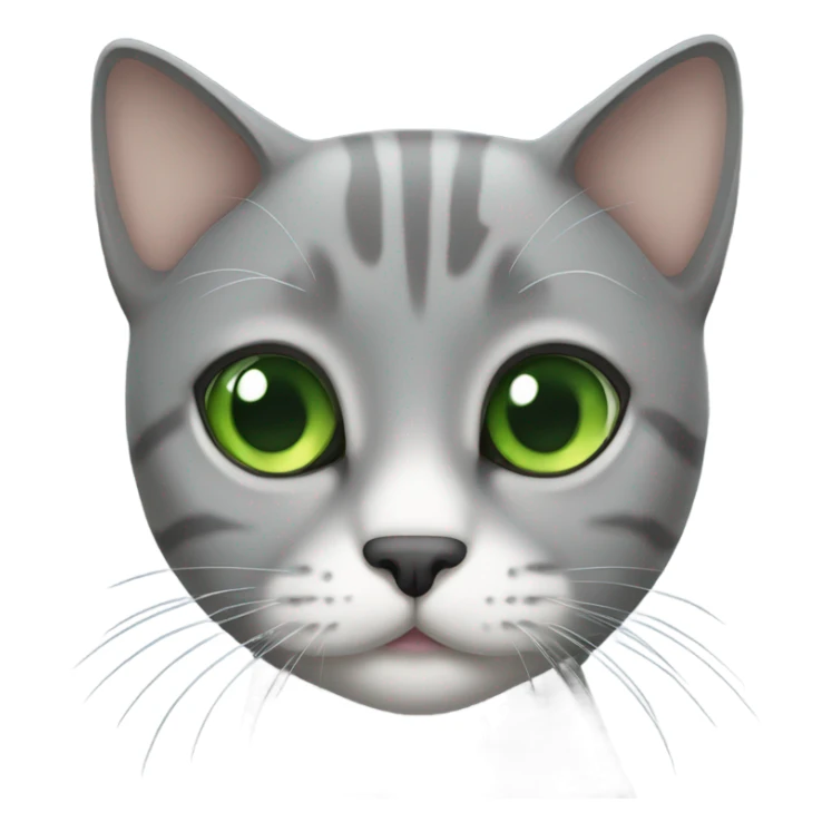 Grey shorthair cat with green eyes  sticker