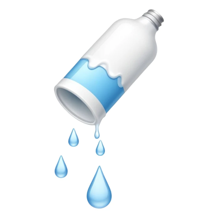 individual white glue white drops falling and dripping out of a tube sticker