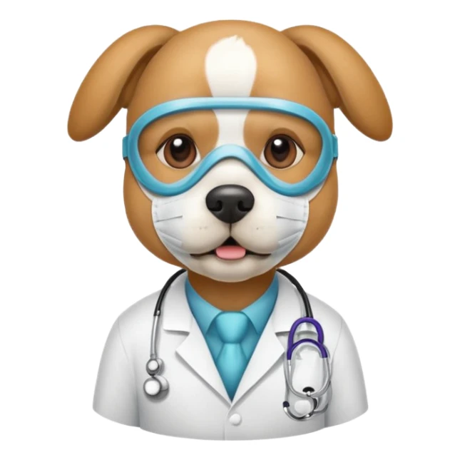 doctor dog Wearing Medical Mask sticker