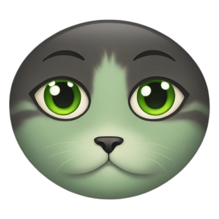 Black cat green eyes sticker