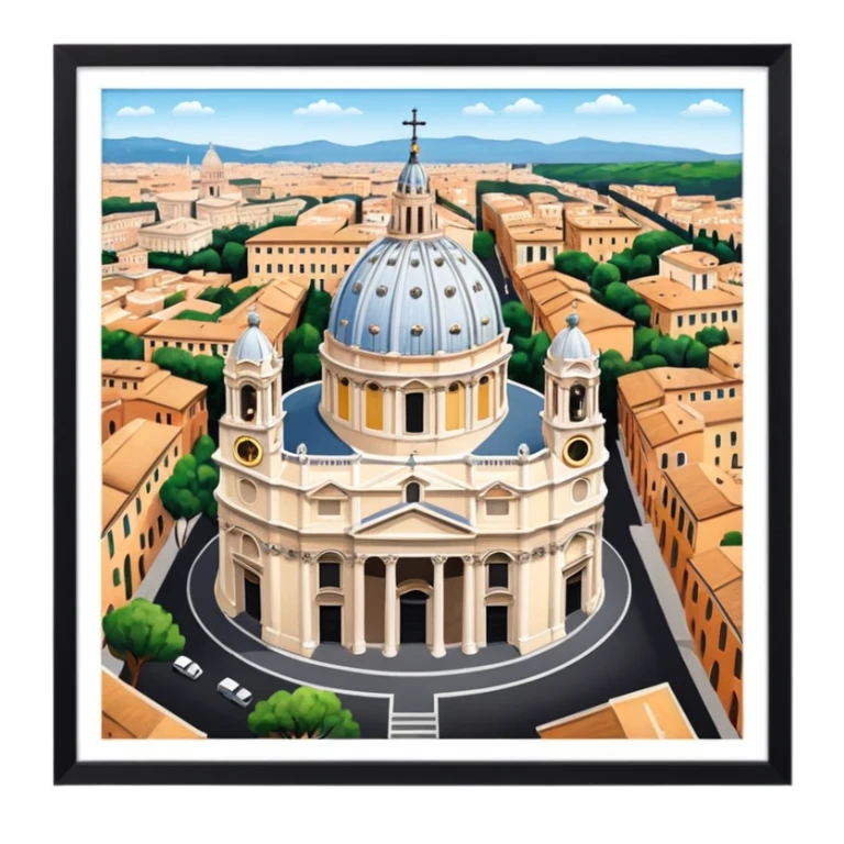 saint peter's church rome no frame, aereal view from up sticker