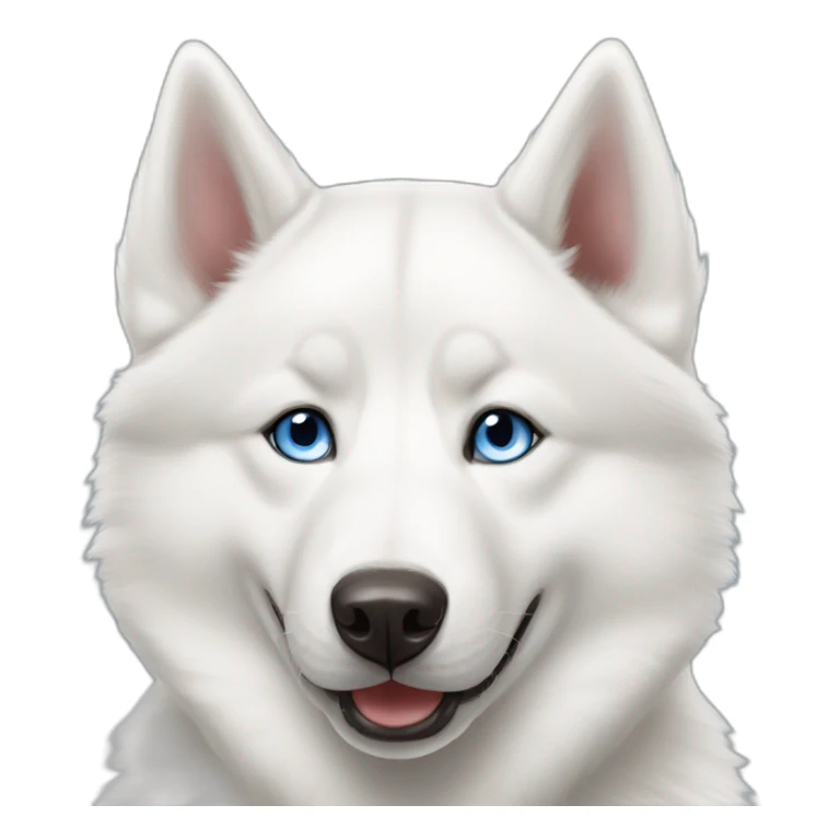 White Siberian husky smile  blue eyes sticker