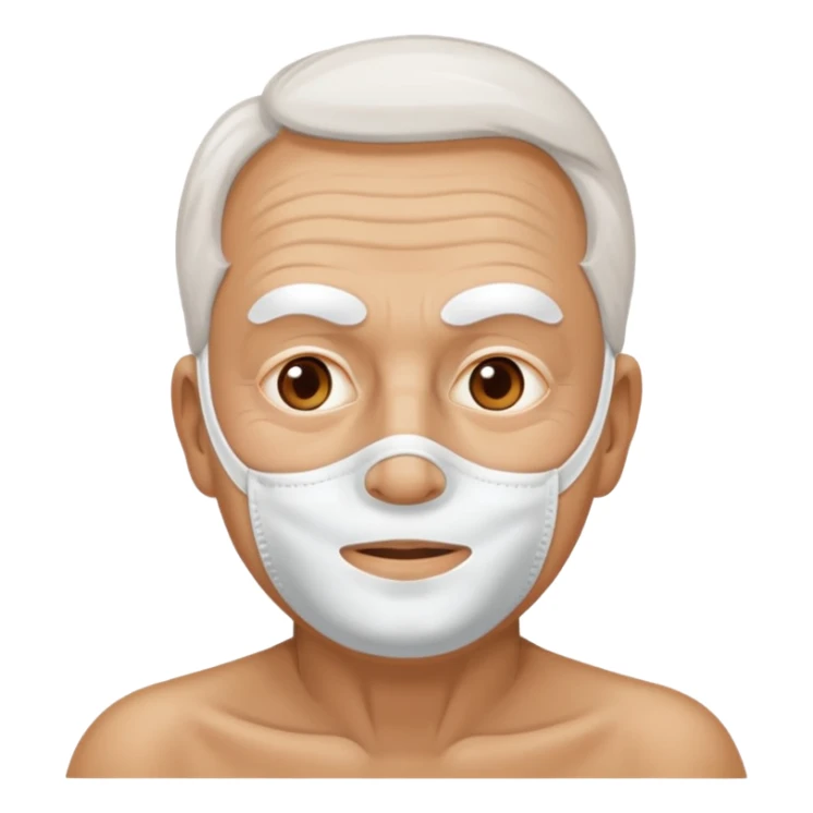 old man with beauty mask all over the face  sticker