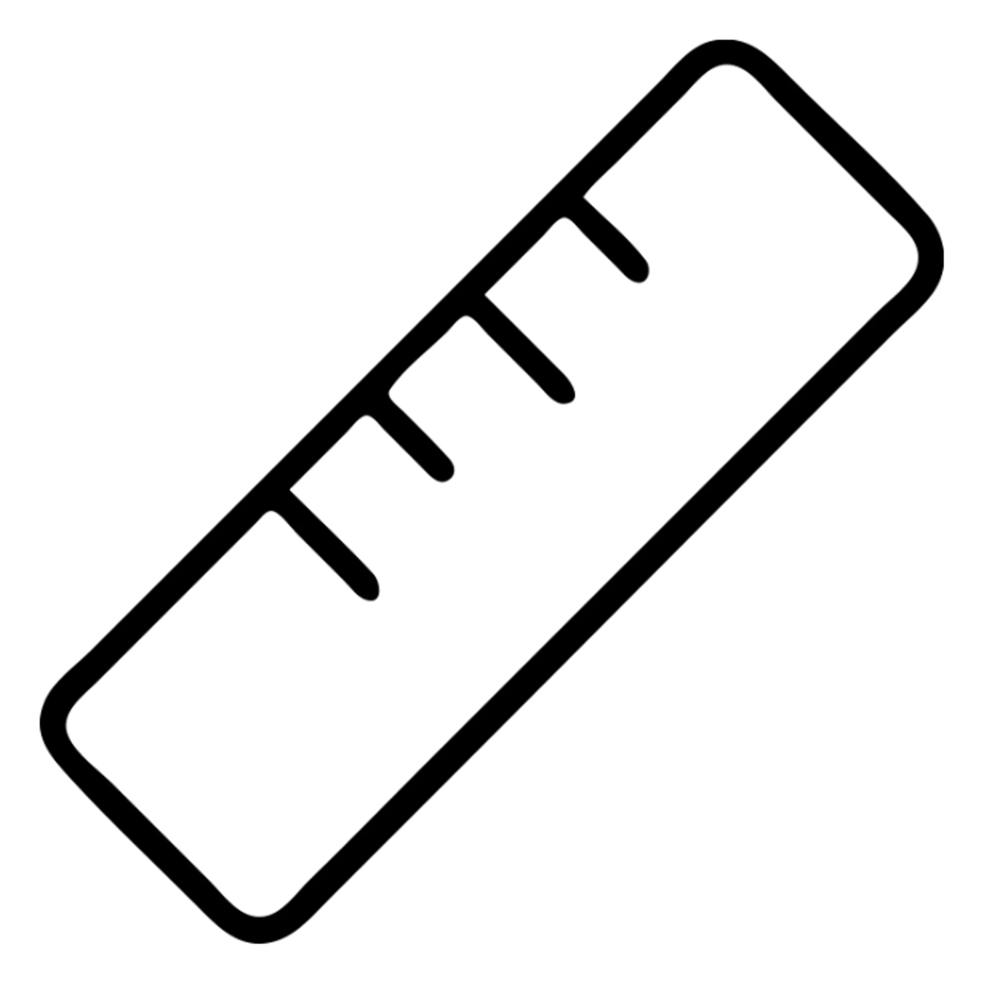 minimal design straight ruler icon sticker