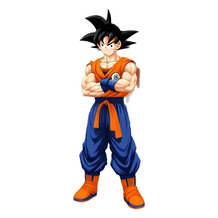 goku levantando mancuernas en el gym sticker