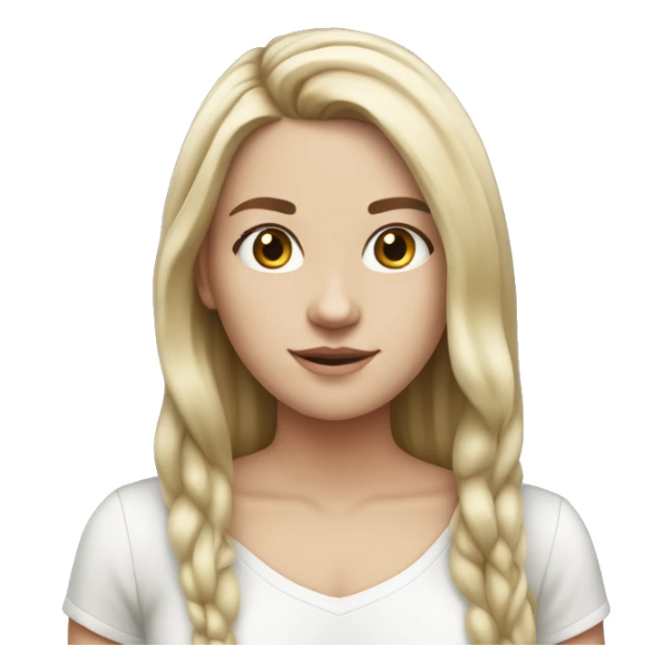 White Girl from Denmark full body pic straight hair sticker