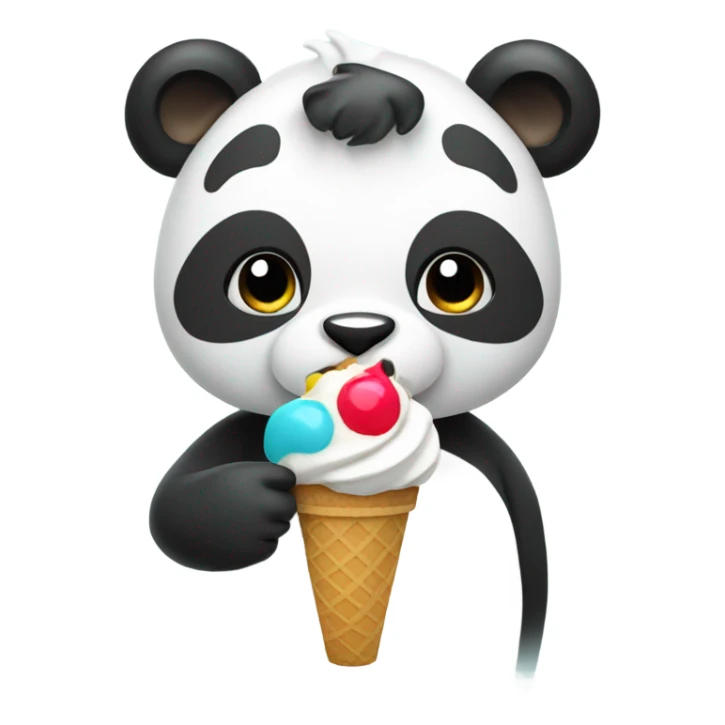 Panda eating ice cream sticker