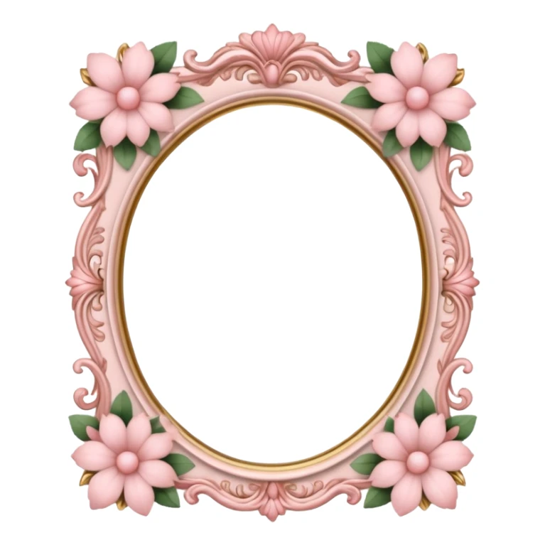 feminine photo frame with soft pinks and floral accents sticker