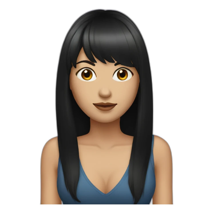 woman-with-long-black-hair-and-straight-bangs sticker