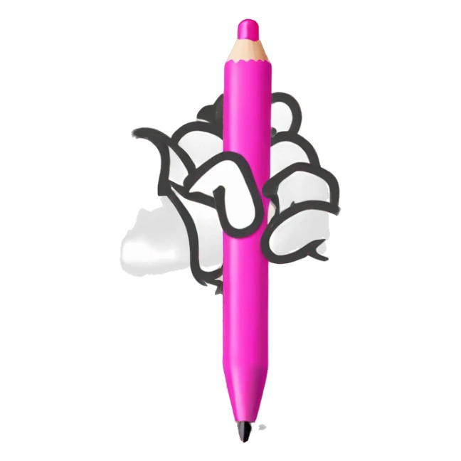 a hand writing with pink pen  sticker