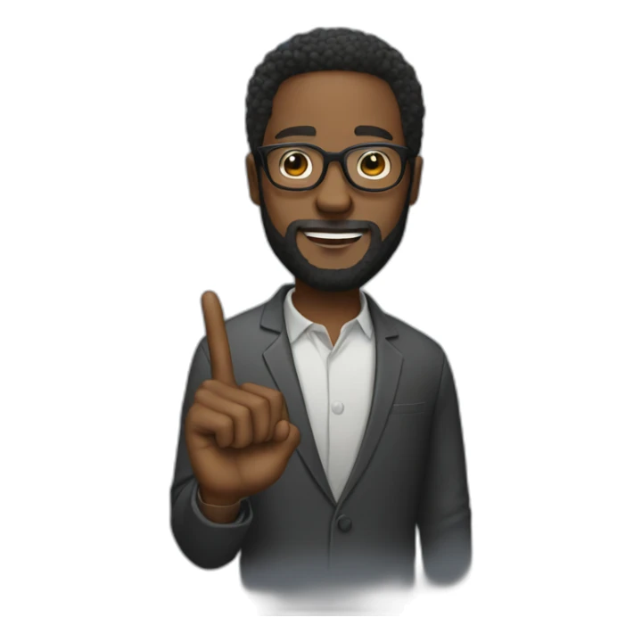 Black man with glasses with a beard that makes a finger of honor sticker