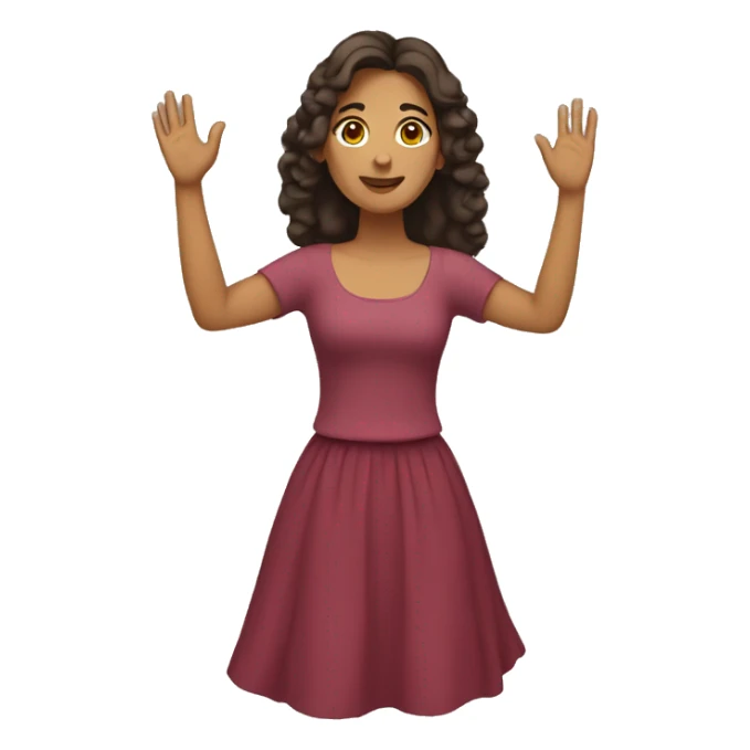 Spanish Woman (full-body) (hands raised) (arms hair) sticker