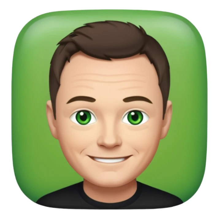 Tony Mortimer with green eyes sticker