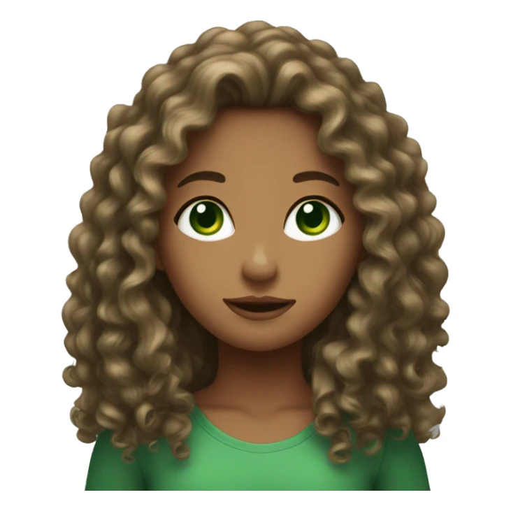 long curly hair girl with green eyes sticker