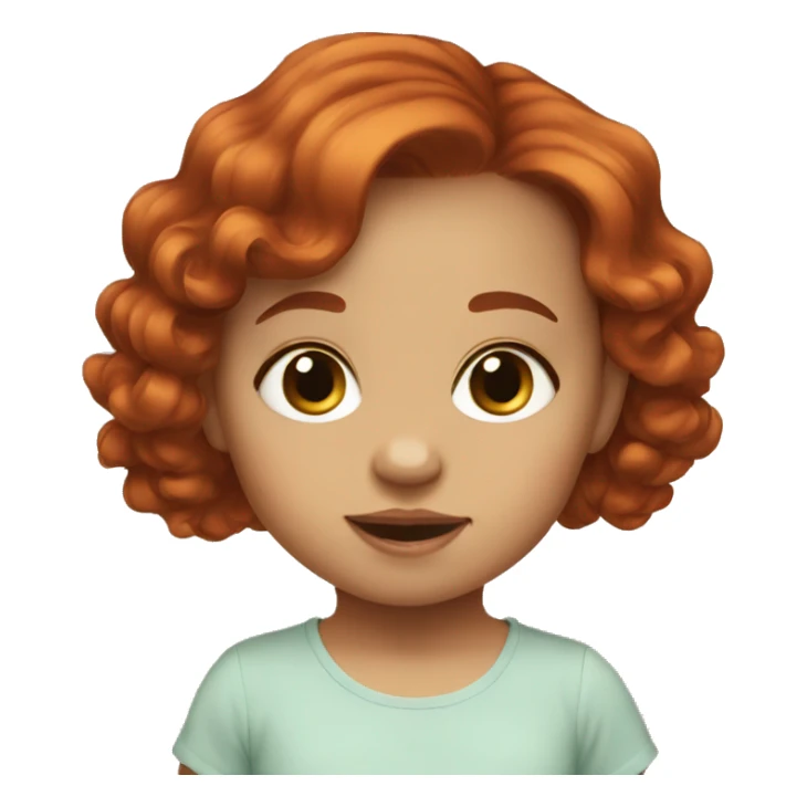 Baby girl auburn hair sticker