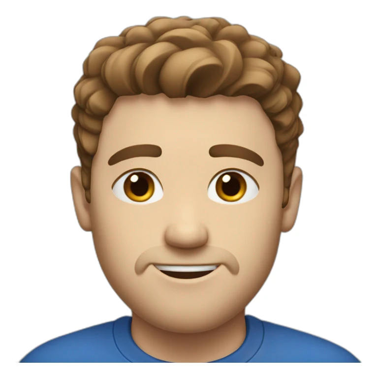 White men with short brown hair, blue eyes and bristle  sticker