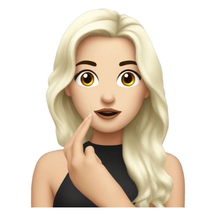 White girl with Black hair blowing a kiss   sticker