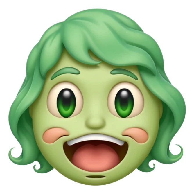 stinky emoji with green wavy stink lines, disgusted face sticker