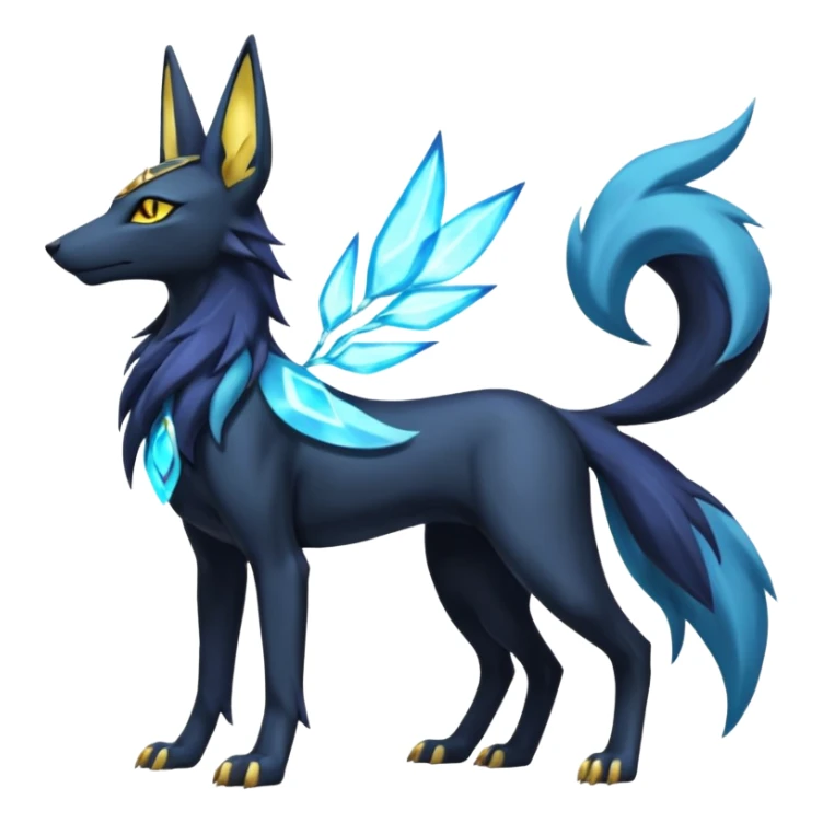Suicune-Anubis-Umbreon-Manectric-Luxray-Fakémon-fusion-animal-creature, full body  sticker
