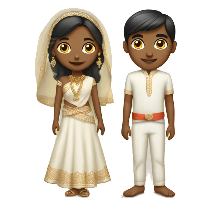 Indian wedding indian boy and american girl sticker