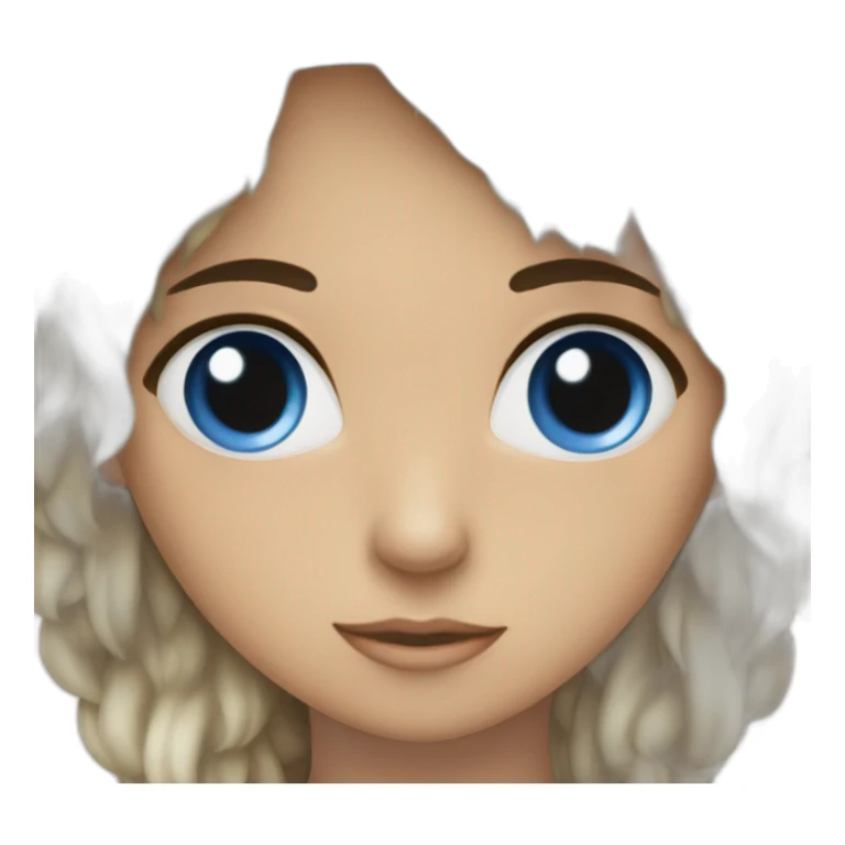 Piky castaño oscuro y ojos azules sticker