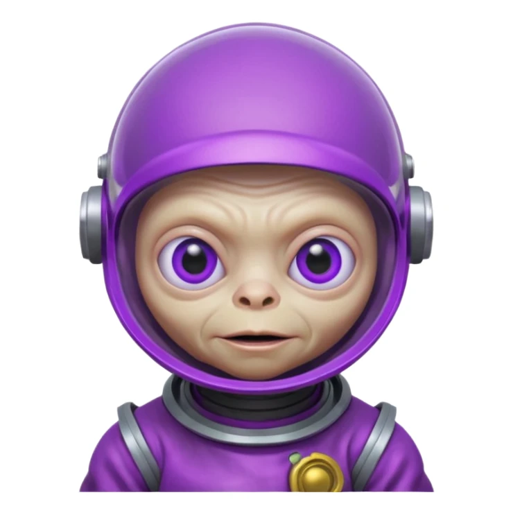 Neon purple gollum with a space helmet on sticker
