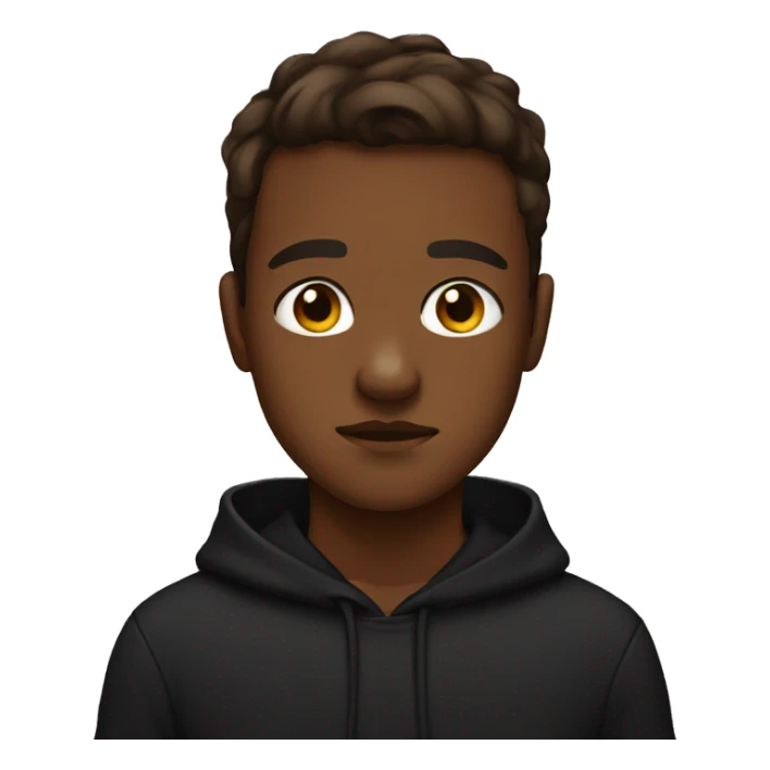 Sad brown skin bow wearing black hoody sticker