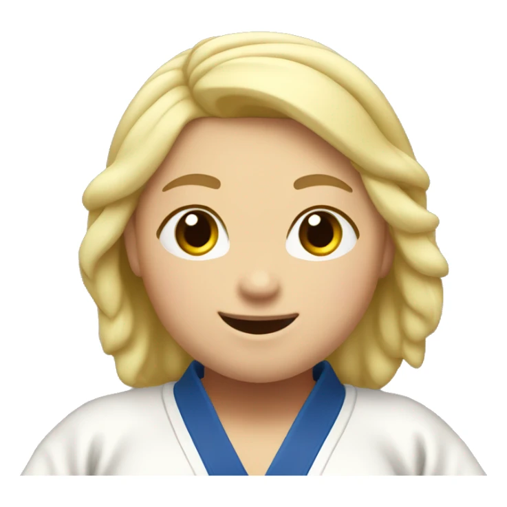 fat blond judo girl thumbs up sticker