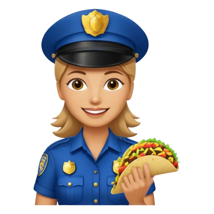 woman police holding taco sticker
