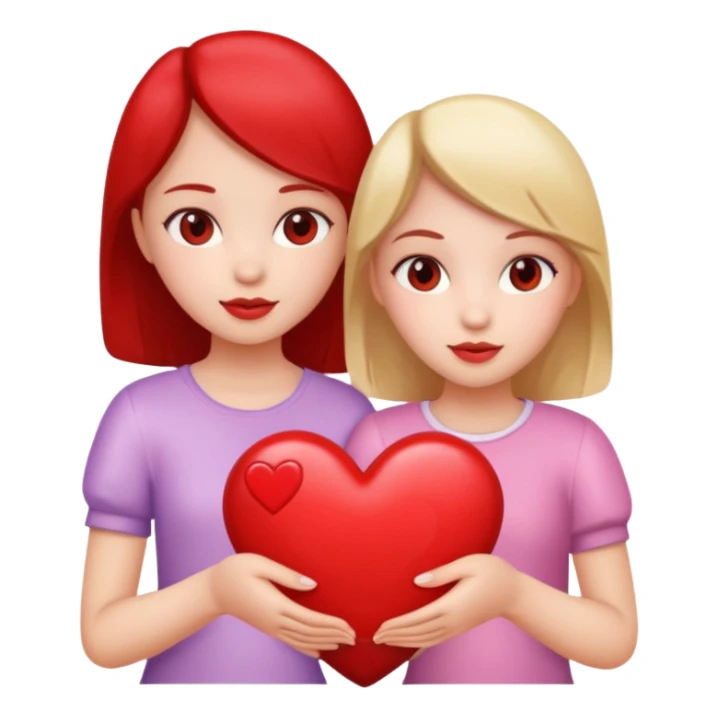 2 girls that have a heart sticker