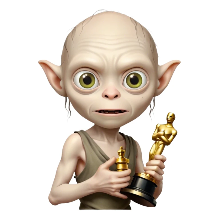 gollum winning an oscar sticker