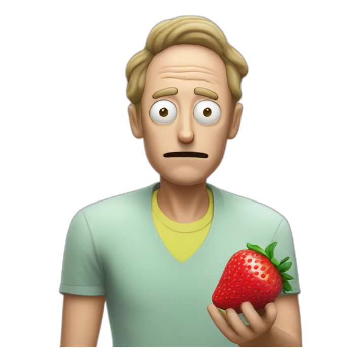 morty from rick and morty eating a strawberry lemon gelato sticker