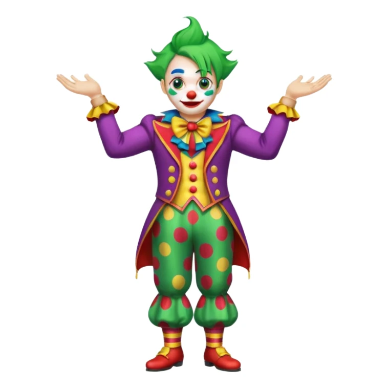circus clown green hair full body sticker