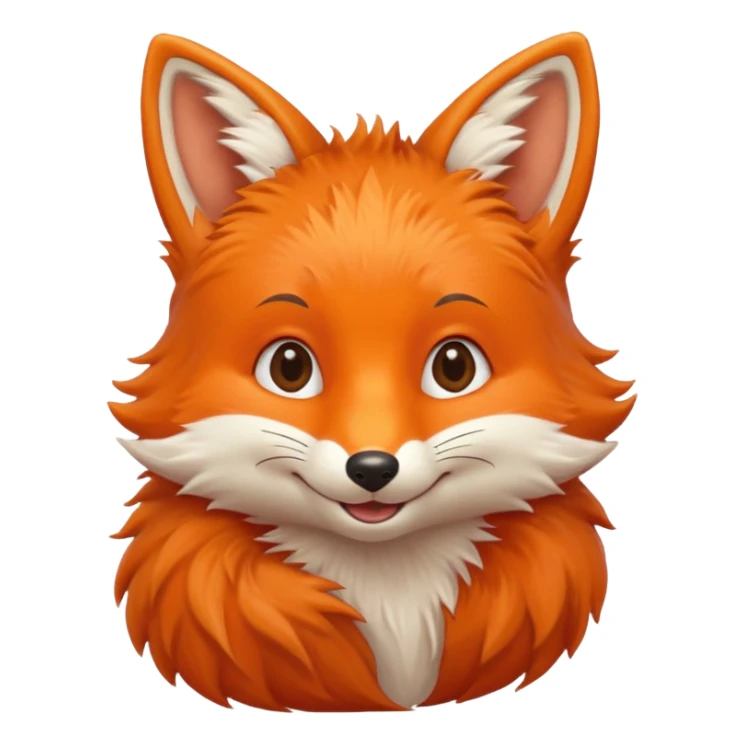 cute face of a fox, very very simple like the lion emoji sticker