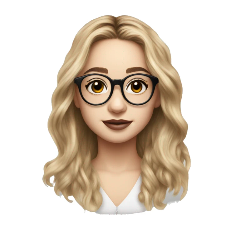 Sabrina Carpenter with clear aviator-style glasses sticker