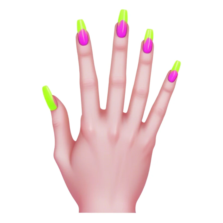 cyberpunk style neon middle finger with long neon nails sticker
