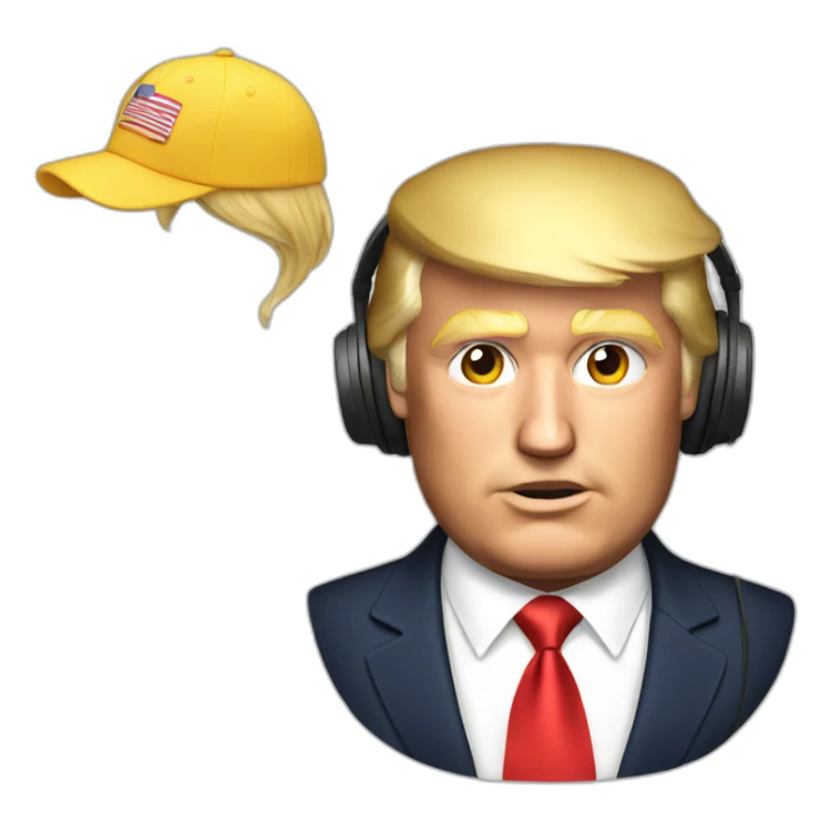 donald trump wearing a headphone sticker