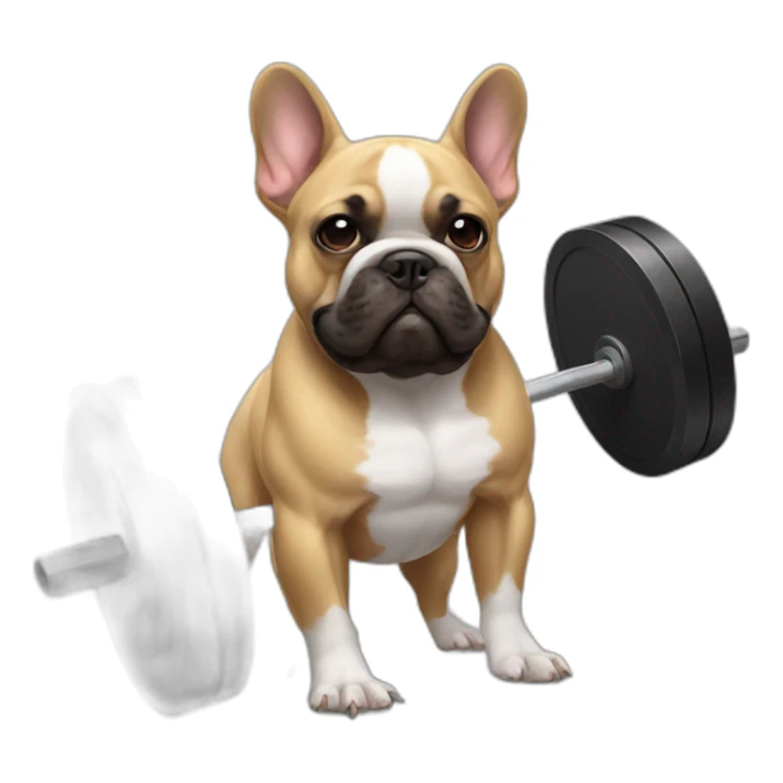 powerlifting french bulldog sticker