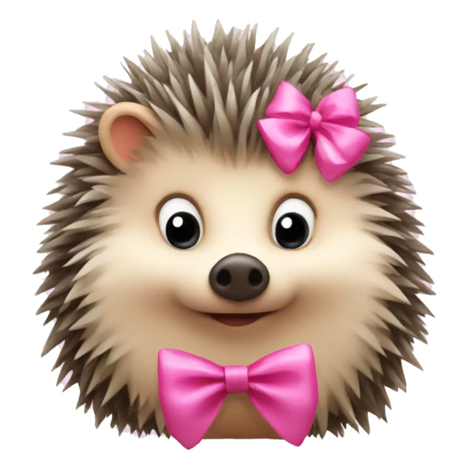 hedgehog with a pink bow sticker