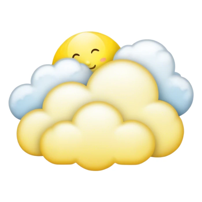 Yellow Moonlight and mini clouds with beautiful finish  sticker