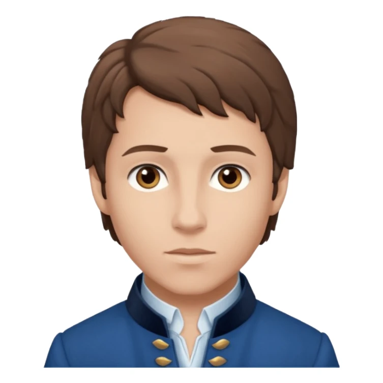 Marius From Les Miserables with light skin, brown eyes, Brown Hair, blue outfit sticker