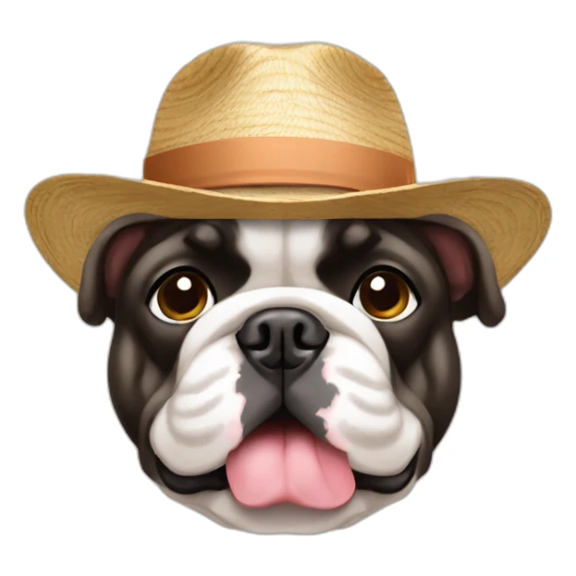 Bouledogue français avec un chapeau sticker
