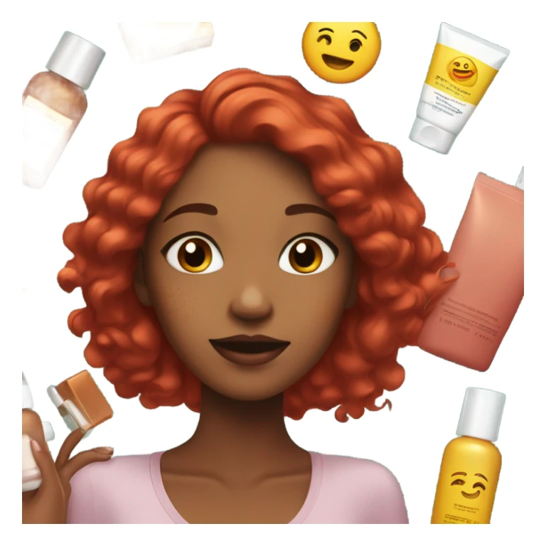 Red hair skin care girl sticker