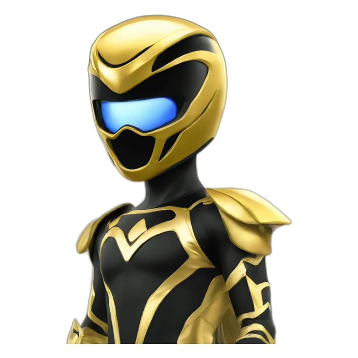 power ranger gold black cool sticker