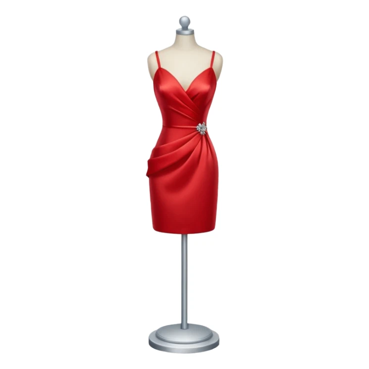 dress mannequin with tiny red dress sticker