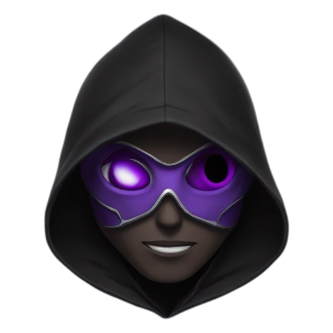 Dominus black hoddie purple eyes sticker
